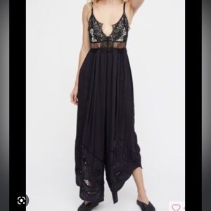 Free People Wild Eyes Lace Cutout Embroidered Beaded Jumper XS